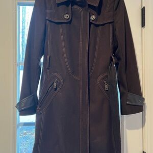 Miss Sixty Brown Trench Coat with Tailored Look and Full Length